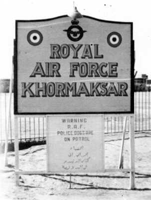 RAF Khormaksar sign