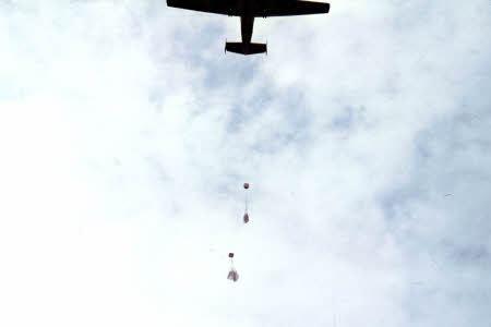 Parachutes deploying